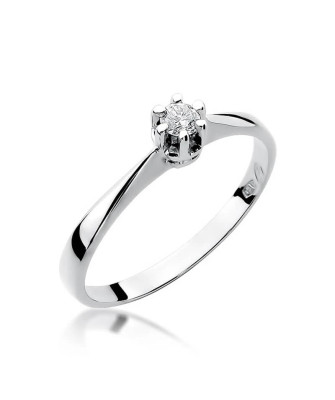 Gold engagement ring with diamond white gold 0.10ct