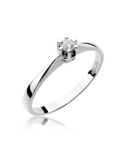 Gold engagement ring with diamond white gold 0.10ct