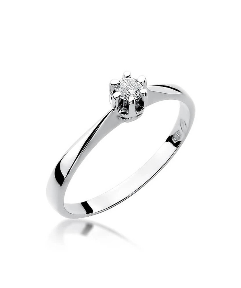 Gold engagement ring with diamond white gold 0.10ct