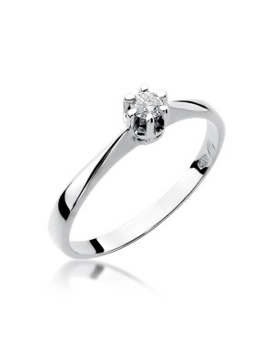 Gold engagement ring with diamond white gold 0.10ct