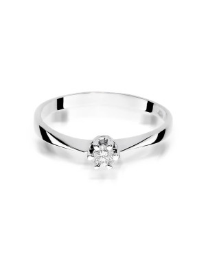 Gold engagement ring with diamond white gold 0.10ct