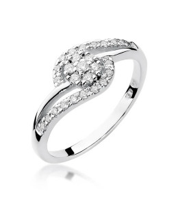 Gold ring with diamond White gold EW-184 0.17ct