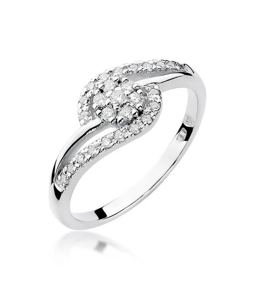 Złoty pierścionek z diamentem Białe złoto EW-184 0,17ct