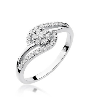 Złoty pierścionek z diamentem Białe złoto EW-184 0,17ct