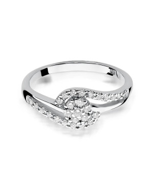 Złoty pierścionek z diamentem Białe złoto EW-184 0,17ct