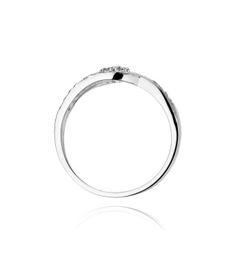 Złoty pierścionek z diamentem Białe złoto EW-184 0,17ct