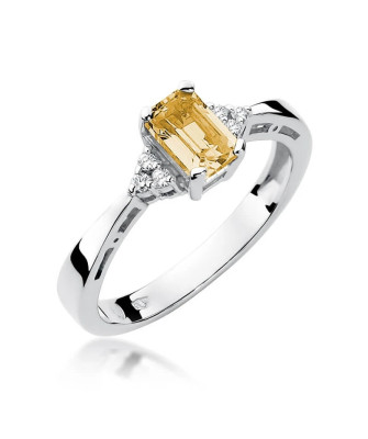 Gold ring with citrine white gold 0.60ct