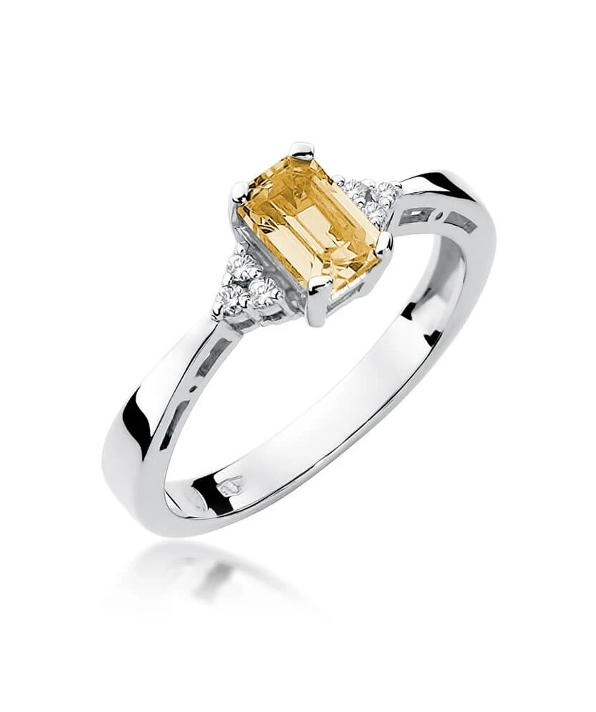 Gold ring with citrine white gold 0.60ct