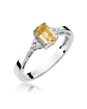 Gold ring with citrine white gold 0.60ct
