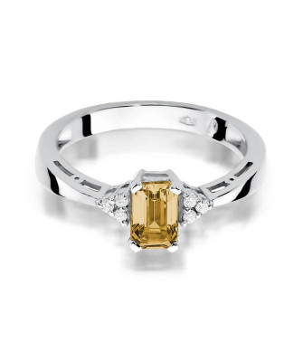 Gold ring with citrine white gold 0.60ct
