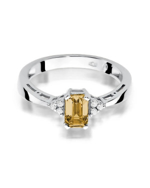 Gold ring with citrine white gold 0.60ct