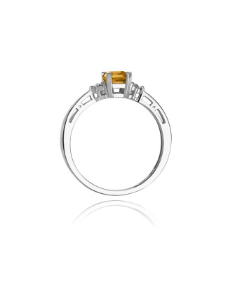Złoty pierścionek z cytrynem białe złoto 0,60ct