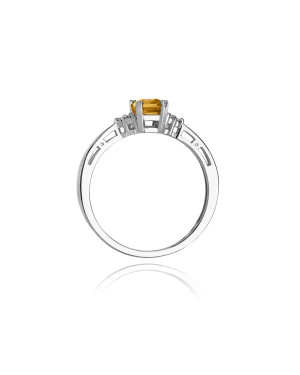 Złoty pierścionek z cytrynem białe złoto 0,60ct