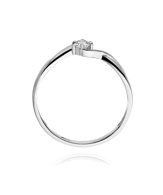 Pierścionek z diamentem białe złoto 0,08ct