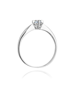 Pierścionek zaręczynowy z diamentem białe złoto 0,12ct