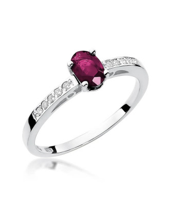Pierścionek rubin białe złoto 0,60ct