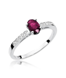 Pierścionek rubin białe złoto 0,60ct