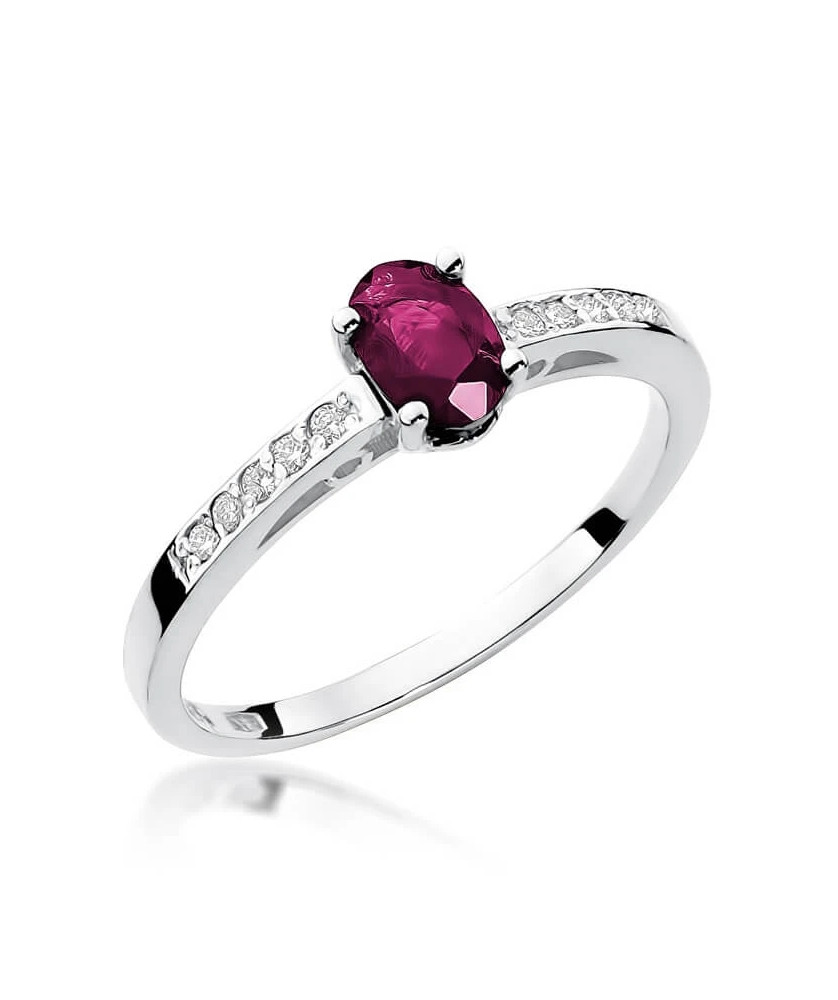 Pierścionek rubin białe złoto 0,60ct