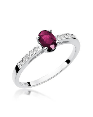Pierścionek rubin białe złoto 0,60ct