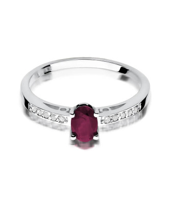 Pierścionek rubin białe złoto 0,60ct