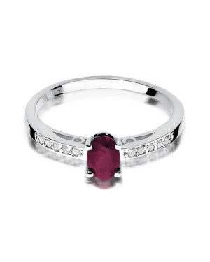 Pierścionek rubin białe złoto 0,60ct