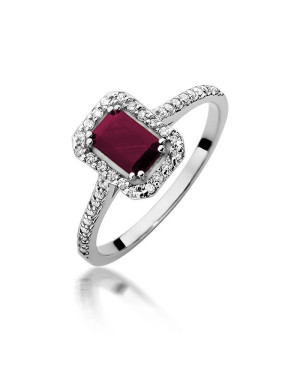 Rubin pierścionek białe złoto 0,80ct