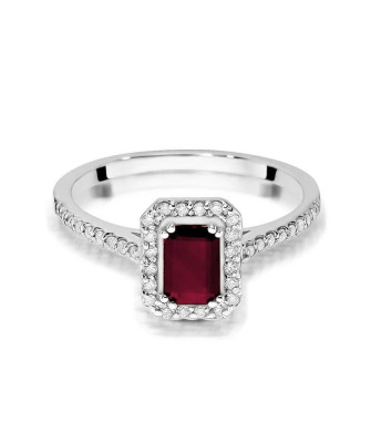 Ruby ring white gold 0.80ct