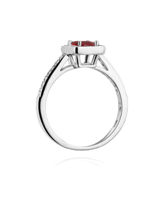 Rubin pierścionek białe złoto 0,80ct