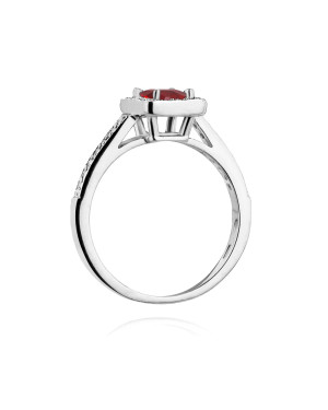 Ruby ring white gold 0.80ct