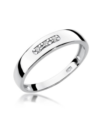 Pierścionek obrączka z diamentami białe złoto 0,05ct
