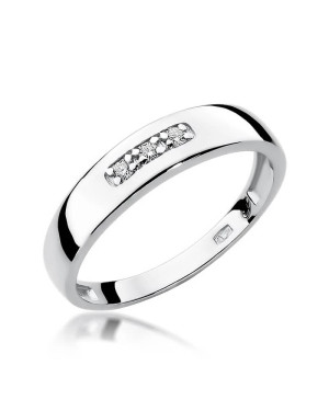 Pierścionek obrączka z diamentami białe złoto 0,05ct