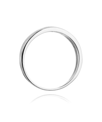 Pierścionek obrączka z diamentami białe złoto 0,05ct