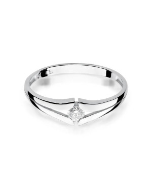 Złoty pierścionek z diamentem Białe złoto EW-207 0,10ct