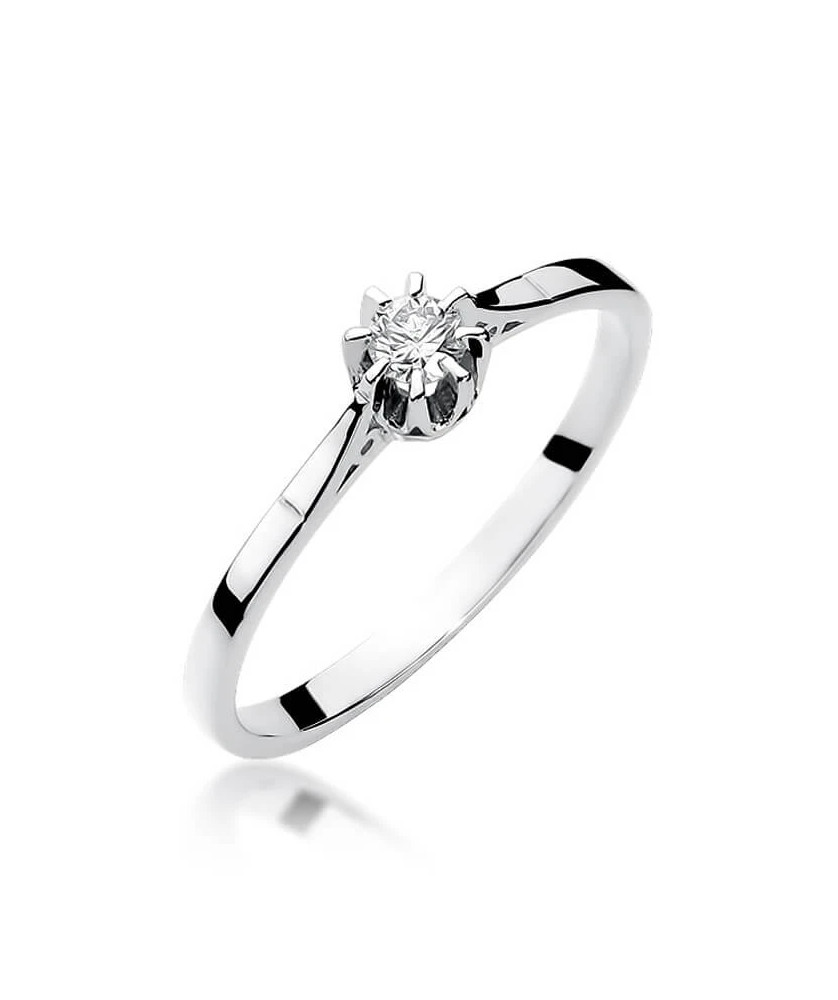Engagement ring made of white gold 0.08ct