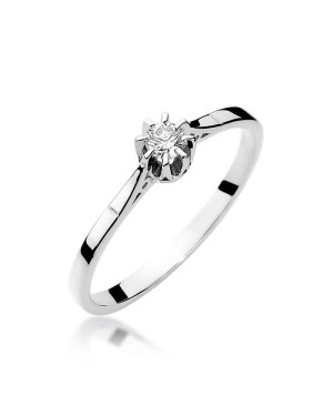 Engagement ring made of white gold 0.08ct