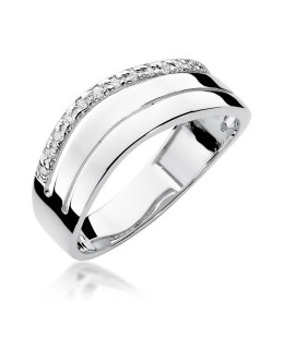 Gold ring with diamond White gold EW-214 0.09ct