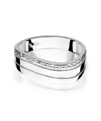 Złoty pierścionek z diamentem Białe złoto EW-214 0,09ct