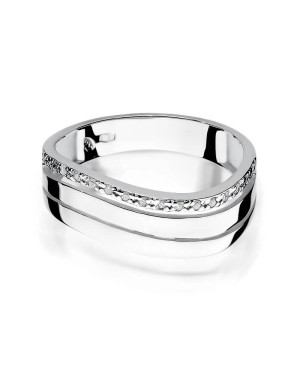 Złoty pierścionek z diamentem Białe złoto EW-214 0,09ct