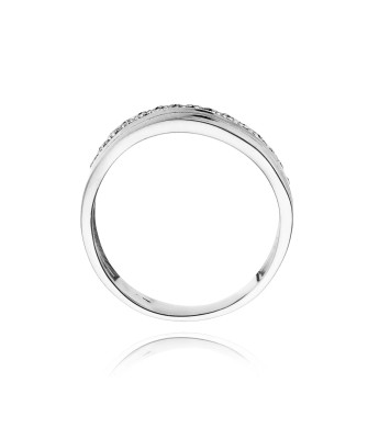 Złoty pierścionek z diamentem Białe złoto EW-214 0,09ct