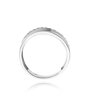 Złoty pierścionek z diamentem Białe złoto EW-214 0,09ct