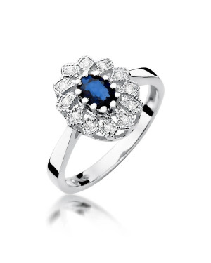 Sapphire ring white gold 0.70ct