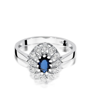 Sapphire ring white gold 0.70ct
