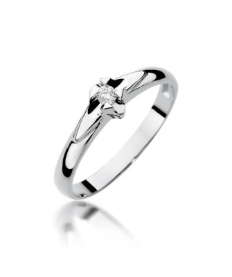 White gold ring with diamond white gold 0.04ct