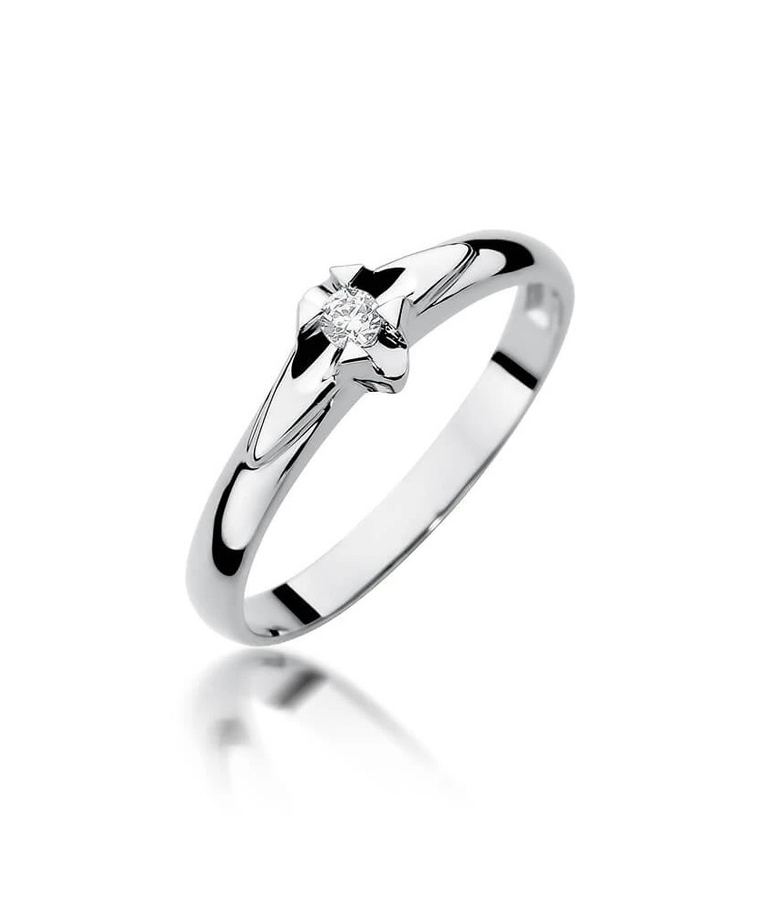 White gold ring with diamond white gold 0.04ct