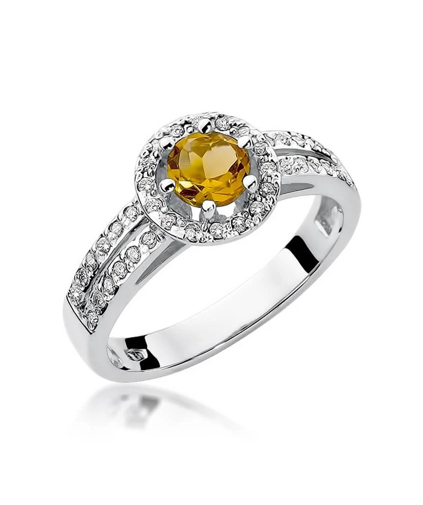 Citrine ring white gold 0.50ct