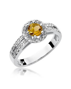 Citrine ring white gold 0.50ct