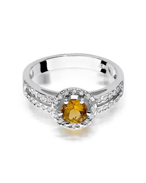 Citrine ring white gold 0.50ct