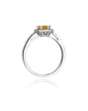 Cytryn pierścionek białe złoto 0,50ct