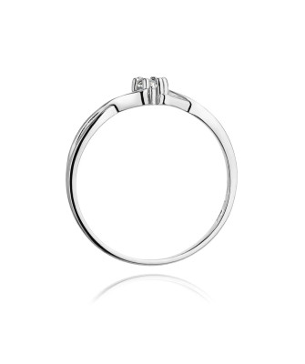 Złoty pierścionek z diamentem Białe złoto EW-190B 0,08ct