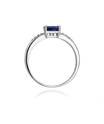 Golden ring with diamond White gold EW-77 sapphire